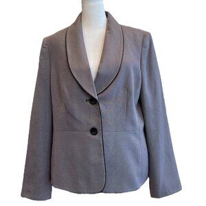 Gray Plaid 2 Button Single Single Breasted Long Sleeve Blazer Suit Coat Jacket